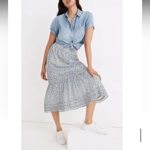 Madewell floral blue skirt